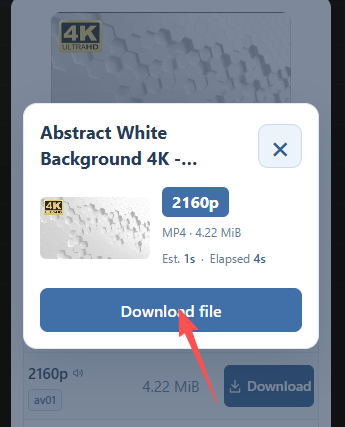 Save the prepared video using the Download file button.